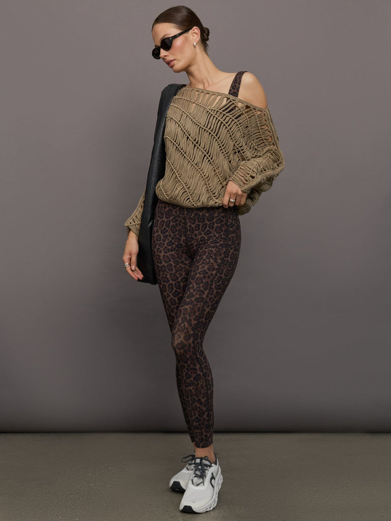 High Rise Sport Pocket Legging in Melt - Leopard Print