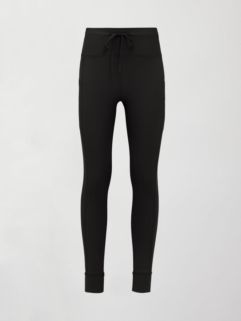 High Rise Pocket Legging in Ribbed Melt - Black