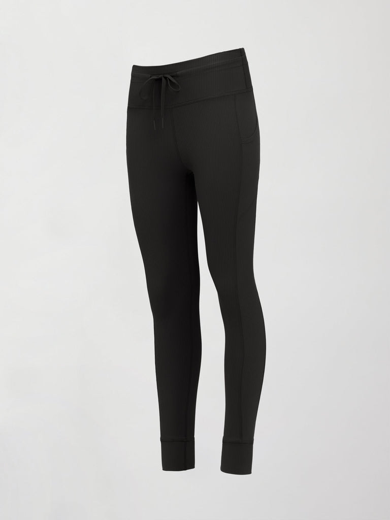 High Rise Pocket Legging in Ribbed Melt - Black