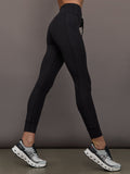 High Rise Pocket Legging in Ribbed Melt - Black