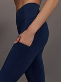 High Rise Pocket Legging in Diamond Compression - Navy