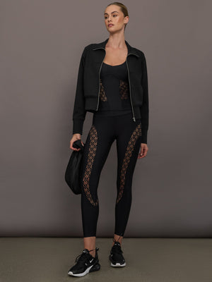 Laser Cut Legging in Diamond Compression - Black