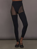 Sheer Thigh High Legging in Melt - Black