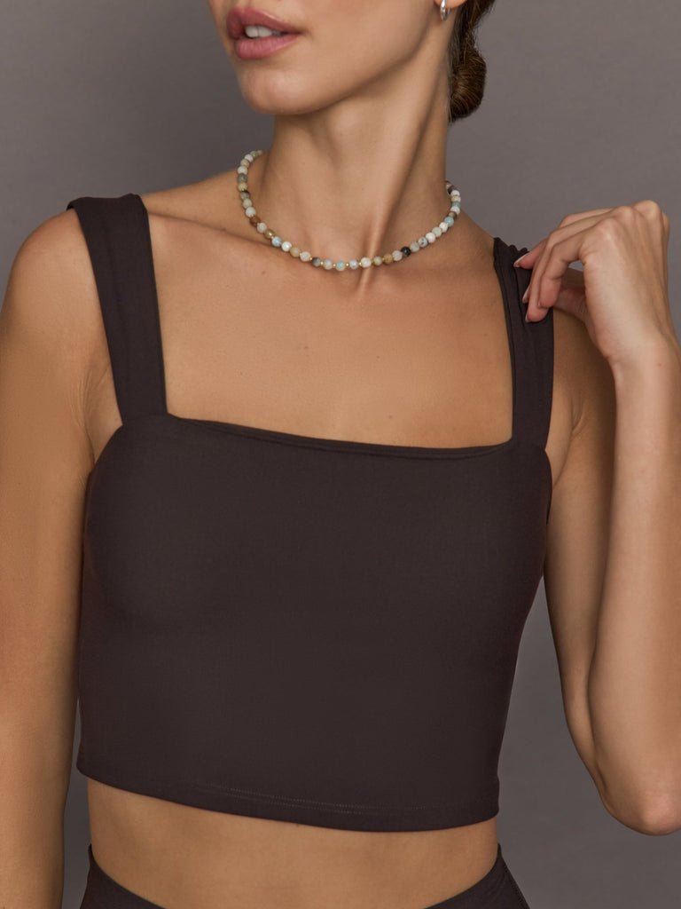 Square Neck Bra in Melt - Chocolate Torte
