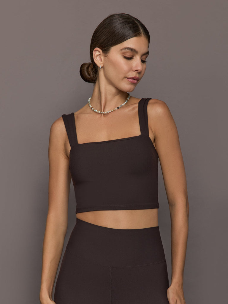 Square Neck Bra in Melt - Chocolate Torte