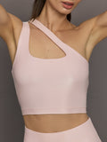 One Shoulder Bra Top in Takara Shine - Lotus