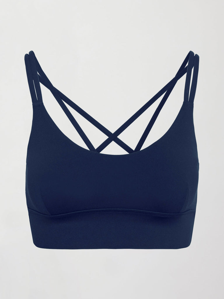 Multi Strap Active Bra in Diamond Compression - Navy
