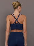 Multi Strap Active Bra in Diamond Compression - Navy