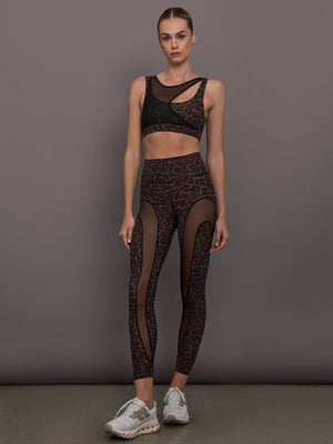 Mesh Overlay Bra in Melt - Leopard Print