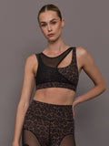 Mesh Overlay Bra in Melt - Leopard Print