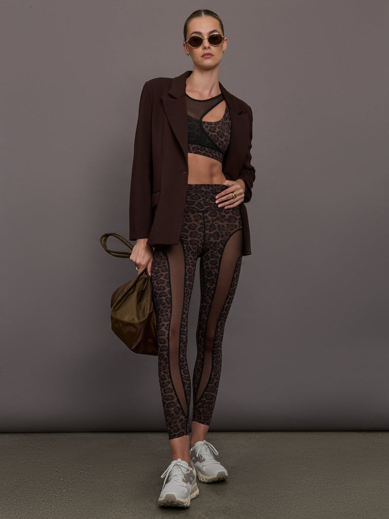 Mesh Overlay Bra in Melt - Leopard Print