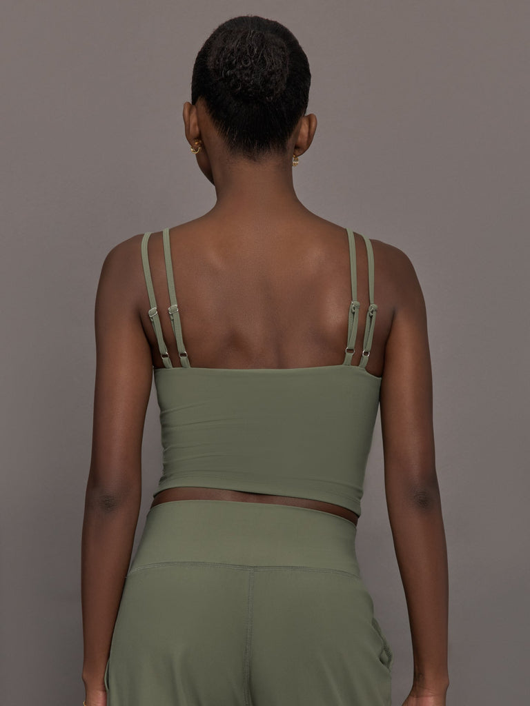 V-Neck Tank in Melt - Moss