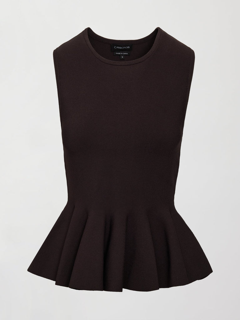 Peplum Sweater Tank - Chocolate Torte