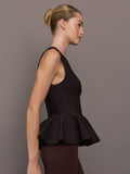 Peplum Sweater Tank - Chocolate Torte