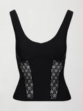 Laser Cut Tank in Diamond Compression - Black