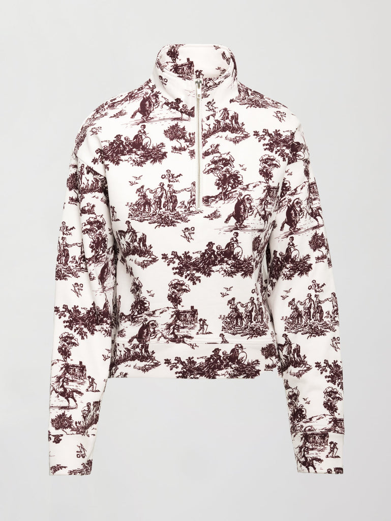 Toile Half Zip - Fig Toile
