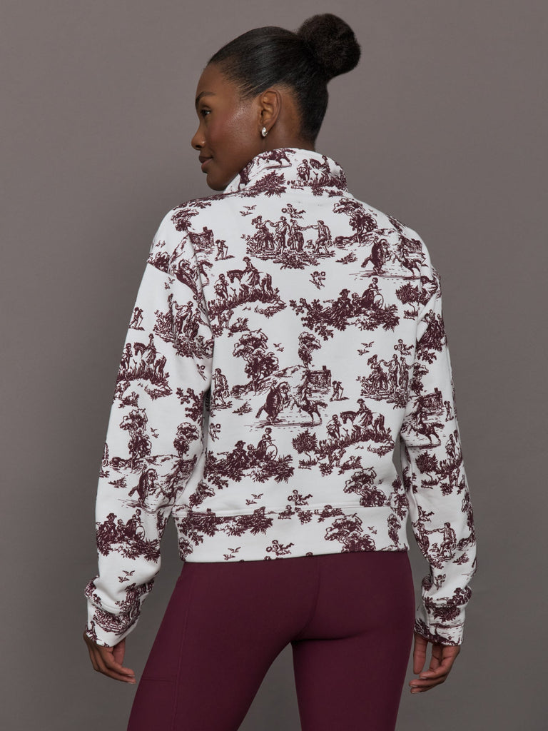 Toile Half Zip - Fig Toile