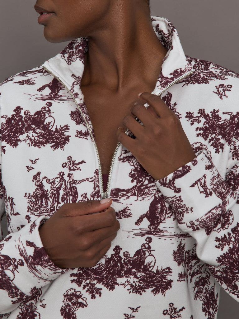 Toile Half Zip - Fig Toile