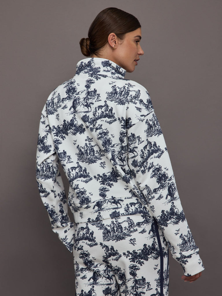 Toile Half Zip - Navy Toile