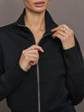 Full Zip Jacket in Interlock - Black