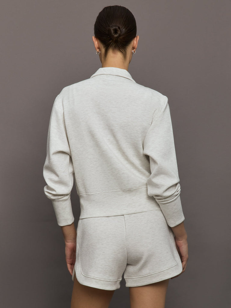 Full Zip Jacket in Interlock - Moonbeam Heather