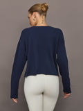 Crew Neck Sweatshirt in French Terry - Navy Blazer