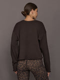 Crew Neck Sweatshirt in French Terry - Chocolate Torte