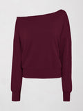Off Shoulder Sweatshirt in French Terry - Fig