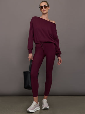 Off Shoulder Sweatshirt in French Terry - Fig