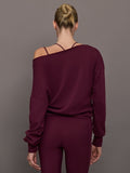Off Shoulder Sweatshirt in French Terry - Fig