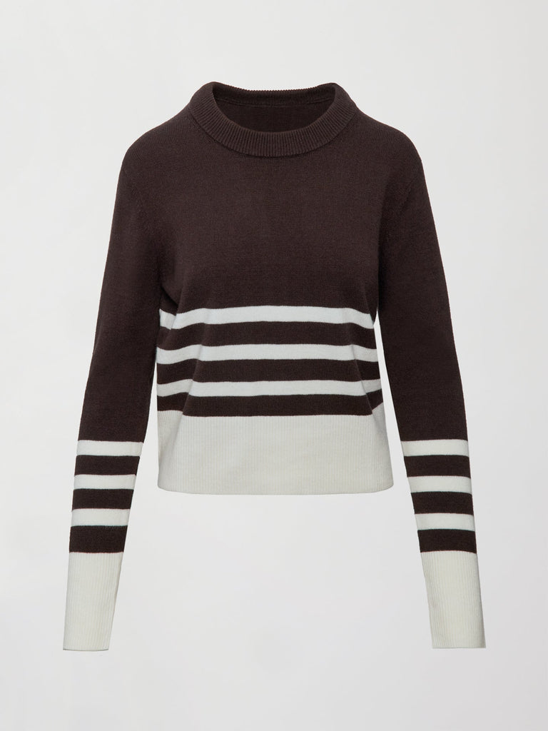 Striped Sweater - Chocolate Torte / Off White