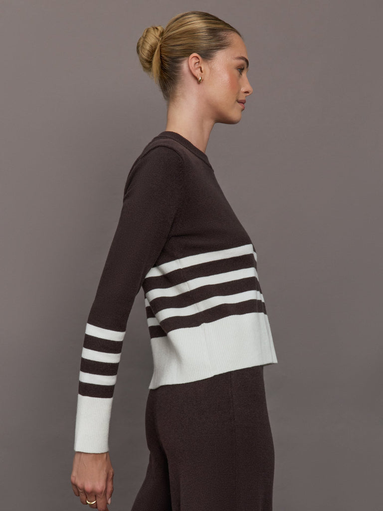 Striped Sweater - Chocolate Torte / Off White