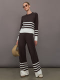 Striped Sweater - Chocolate Torte / Off White