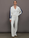 Half Zip With Contrast Stripe in Scuba - Ivory