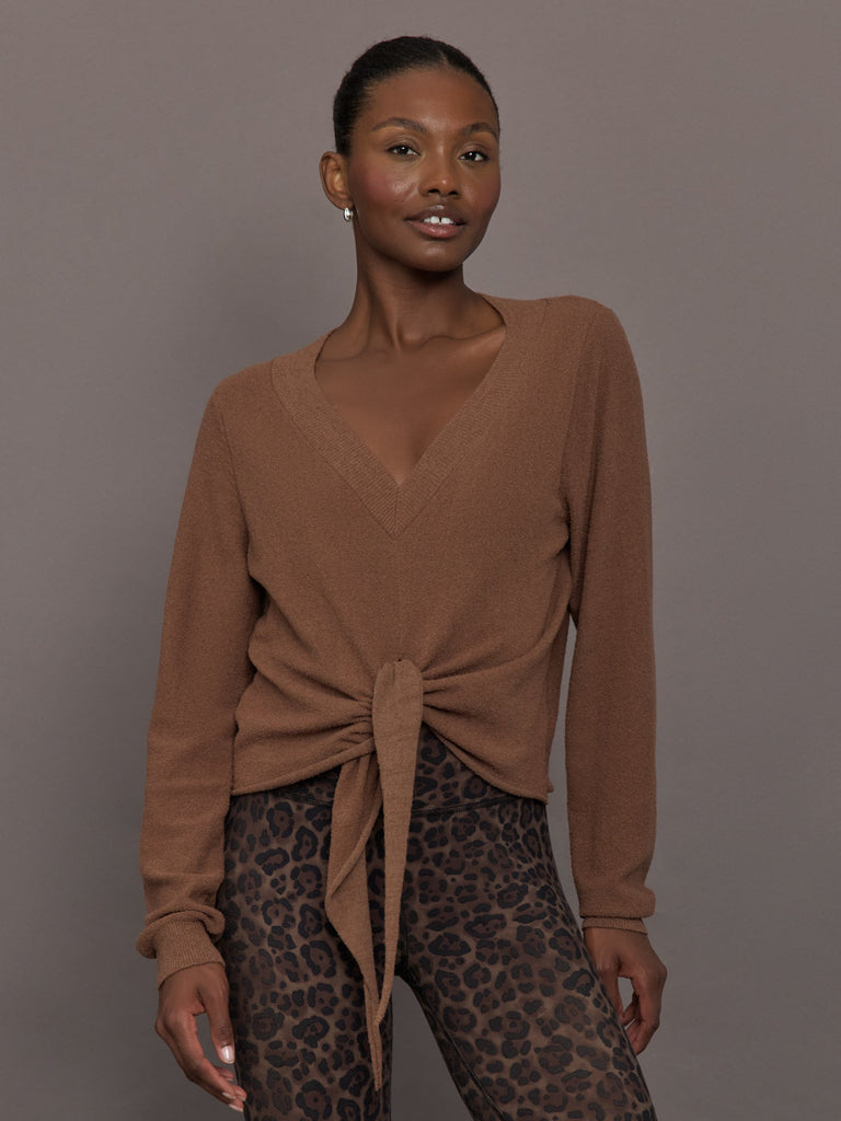 Knot Front Sweater - Cocoa