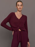 Knot Front Sweater - Fig