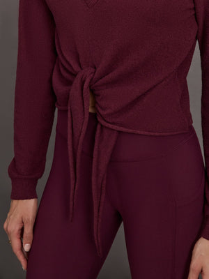Knot Front Sweater - Fig
