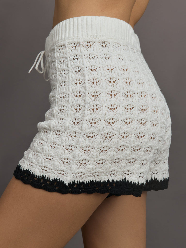 Crochet Short - White/Black