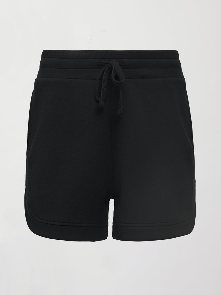 Curved Hem Short in Interlock - Black