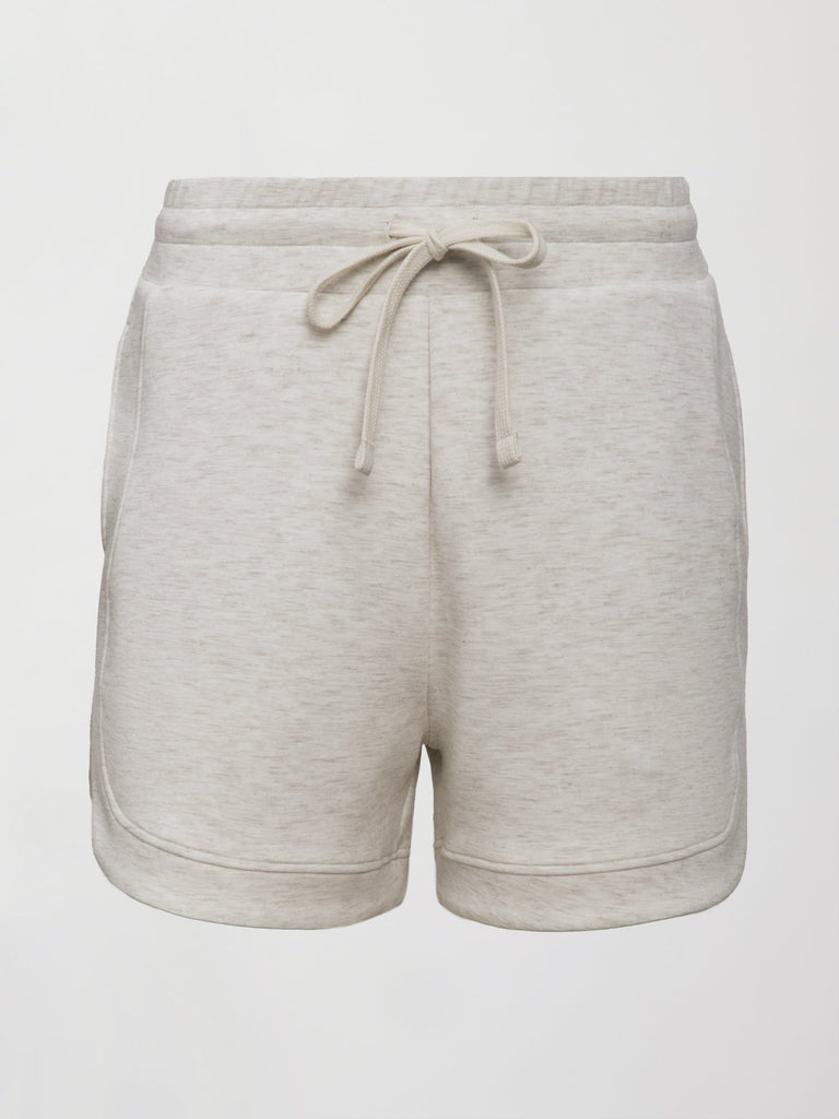 Curved Hem Short in Interlock - Moonbeam Heather