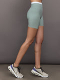 Contrast Melt Biker Short - Sage / White