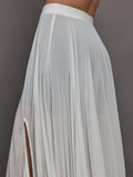 Mesh Pleated Skirt - Ivory
