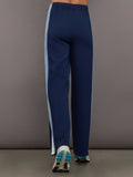 Wide Leg Track Pant in Scuba - Navy