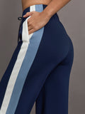 Wide Leg Track Pant in Scuba - Navy