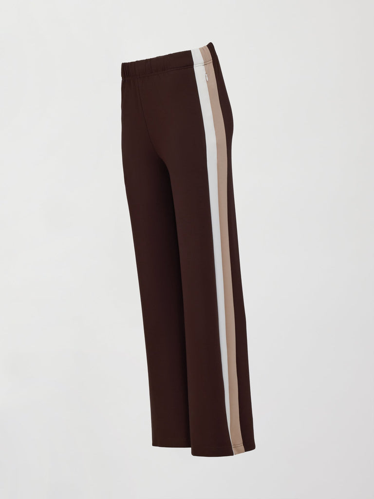 Wide Leg Track Pant in Scuba - Chocolate Torte
