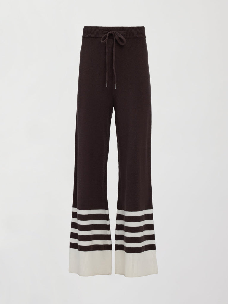 Striped Sweater Pant - Chocolate Torte / Off White