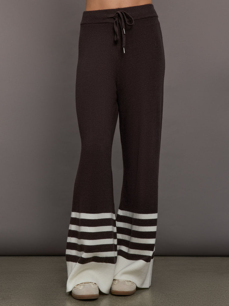 Striped Sweater Pant - Chocolate Torte / Off White