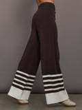 Striped Sweater Pant - Chocolate Torte / Off White