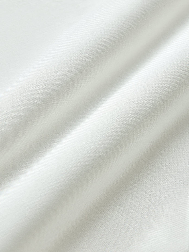 Wide Leg Track Pant in Scuba - Ivory