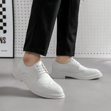 Men's Shoes British Formal Business Leather Shoes White Pointed Leather Shoes